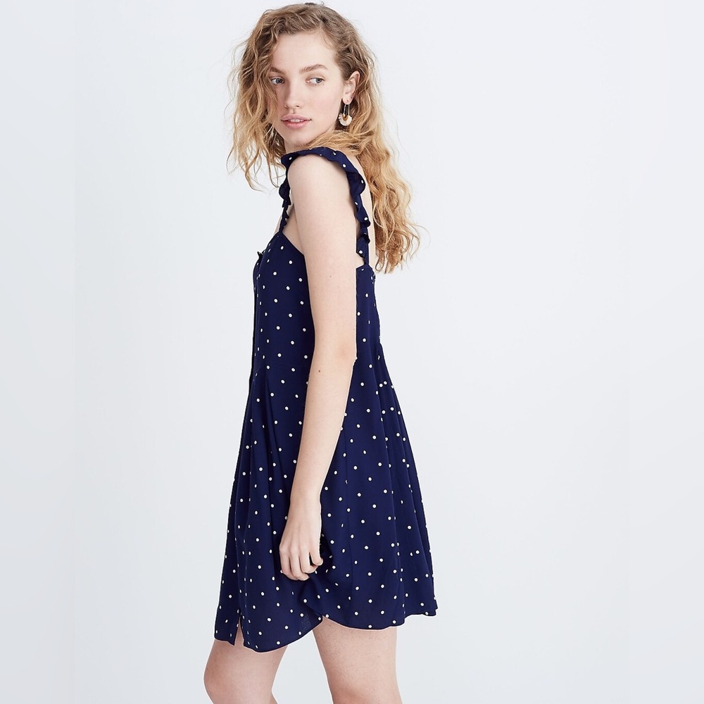 Madewell Ruffle-Strap Button-Front Dress - Picture 2 of 7